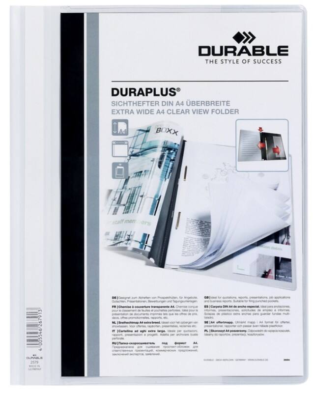 DURABLE DURAPLUS Schnellhefter 100 Blatt DIN A4+ Weiß
