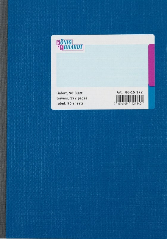 König & Ebhardt Geschäftsbuch DIN A5 Liniert 70 g/m² Blau 96 Blatt