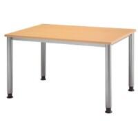 Hammerbacher Matrix Schreibtisch Rechteckig Buche 4 Füße 1.200 (B) x 800 (T) x 760 (H) mm Aluminium, Holz, Kunststoff, Spanplatte