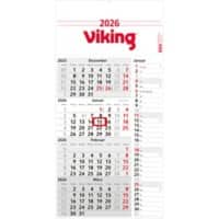 Wandkalender "Konzept Vier" 4 Monate pro Seite 2026 Weiß