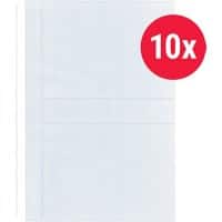 KANGARO Fototasche DIN A4 Genarbt Transparent 120 Mikron PP (Polypropylen) 23 Löcher K-18002 10 Stück