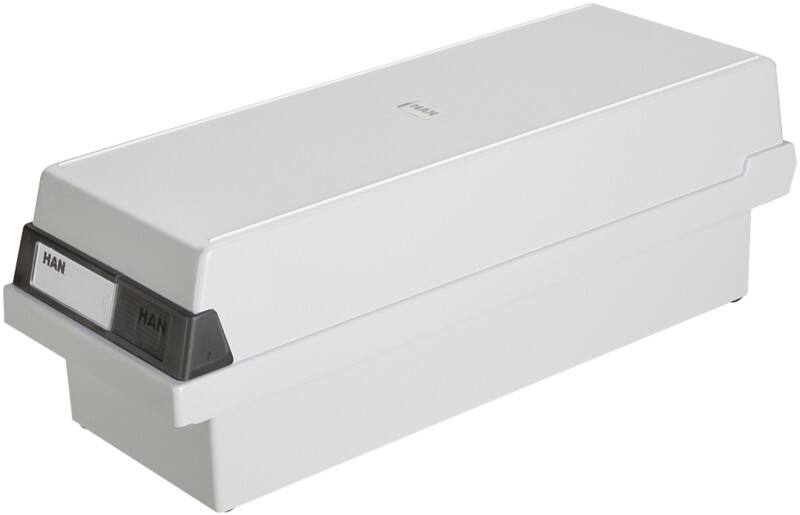 HAN Tischkarteikasten DIN A7/BF 1300 Karten Lichtgrau 13,3 x 36 x 12,1 cm