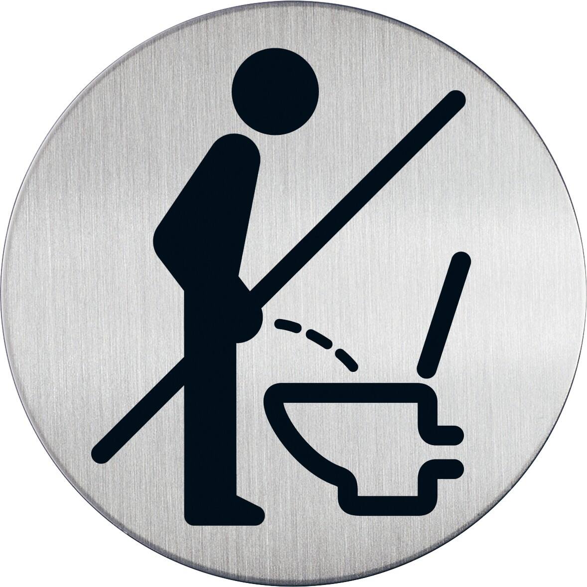 DURABLE Toilettenschild Bitte setzen Edelstahl