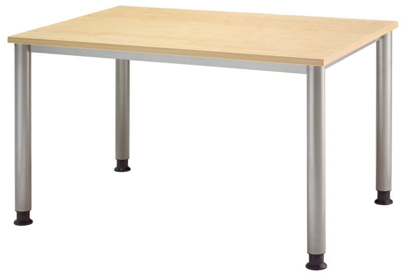 Hammerbacher Matrix Schreibtisch Rechteckig Braun, Silber Ahorn 4 Füße 1.200 (B) x 800 (T) x 810 (H) mm Aluminium, Holz, Kunststoff, Spanplatte