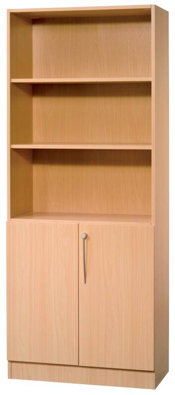 Hammerbacher Future Melaminharzbeschichtete Spanplatte Schrank 2 Fachböden 800 x 420 x 2.004 mm Braun Buche