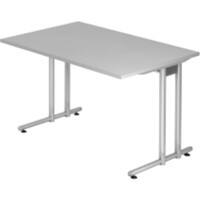 Hammerbacher Schreibtisch Lichtgrau 1.200 x 800 x 720 mm mit Aufbau NS12/5