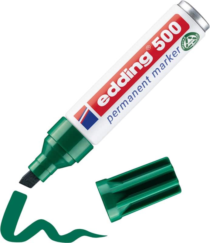 edding 500 500 Permanentmarker 100% Recycelt Breit Keilspitze 2 - 7 mm Grün Nachfüllbar Wasserbeständig
