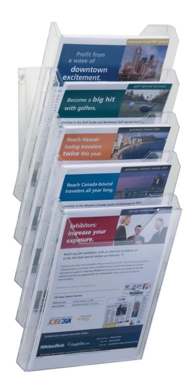 DURABLE Combiboxx DIN A4 Wandprospekthalter Wandmontiert Transparent 858619 24,2 x 25,9 x 28,8 cm 5 Stück
