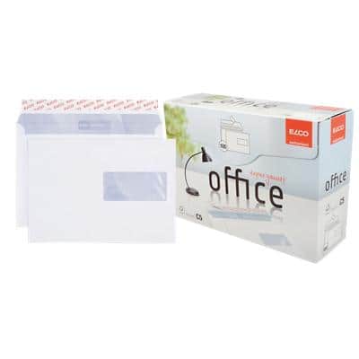 Elco Büro C5 Abziehstreifen Briefumschläge Weiß 229 B x 162 H mm Mit Fenster 100 g/m² 100 Stück