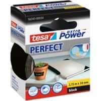 tesa Gewebeband extra Power Perfect Schwarz 38 mm (B) x 2,75 m (L) Kunststoff, Zellwollgewebe