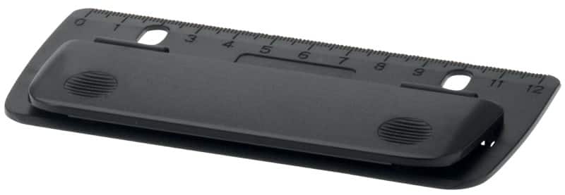 WEDO 2 Löcher Taschenlocher Metall 3 Blatt 67801 Schwarz