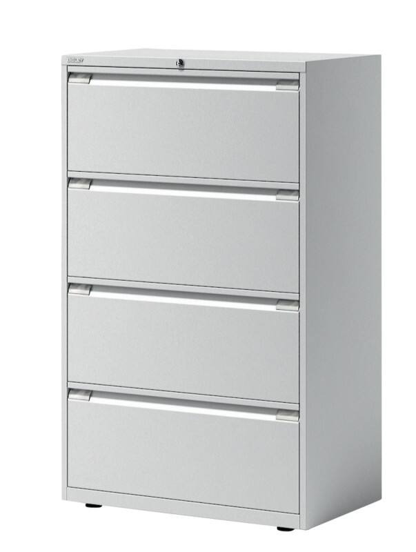 Bisley Hängeregistraturschrank mit 4 Schubladen 4 Schübe Verkehrsweiß 800 x 470 x 1.300 mm