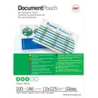 GBC Document Laminierfolien A6 Glänzend 125 Mikron (2 x 125) Transparent 100 Stück