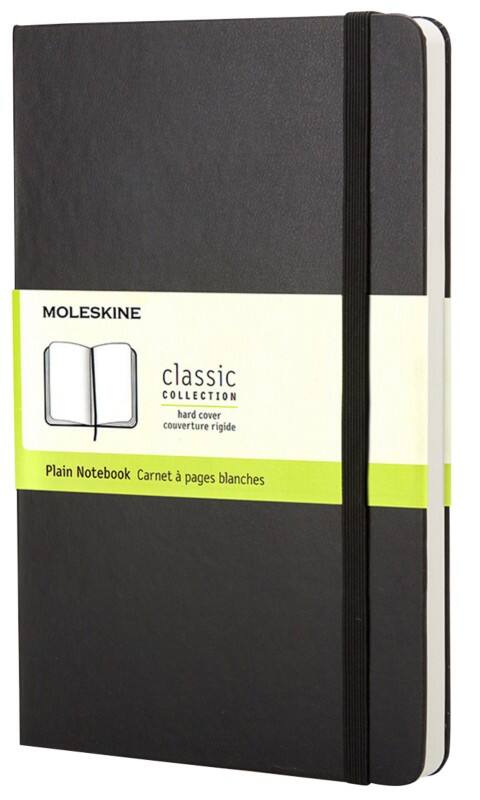 Moleskine Notizbuch DIN A5 Blanko Gebunden Karton Hardback Schwarz Nicht perforiert 240 Seiten
