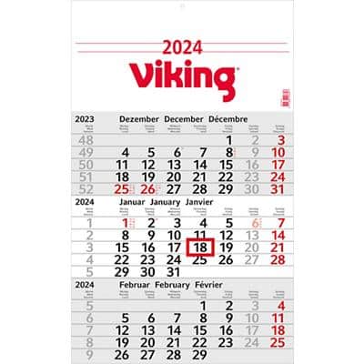 Niceday Kalender Budget Spezial 2024 3 Monate/1 Seite Hellgrau Deutsch, Englisch, Französisch 30 x 49 cm