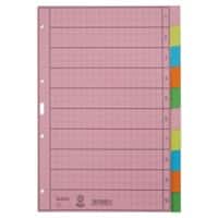 Leitz Blanko Register DIN A4 Farbig Sortiert Mehrfarbig 10-teilig Pappkarton 4 Löcher 4340 10 Stück