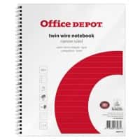Office Depot Notizbuch DIN A5+ Liniert Spiralbindung Papier Weiß Perforiert 160 Seiten 5 Stück à 80 Blatt