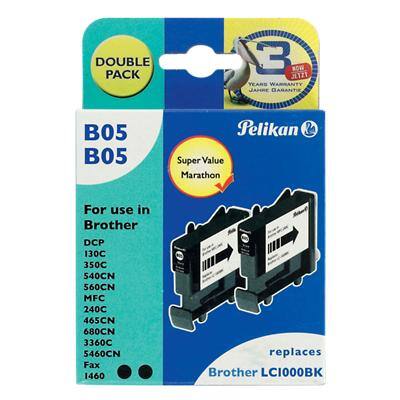 Kompatible Pelikan Brother B05 LC1000 Tintenpatrone Schwarz 2 Stück