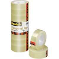 Scotch Crystal Clear Klebeband 550 Transparent 19 mm x 33 m Pack mit 8 Rollen