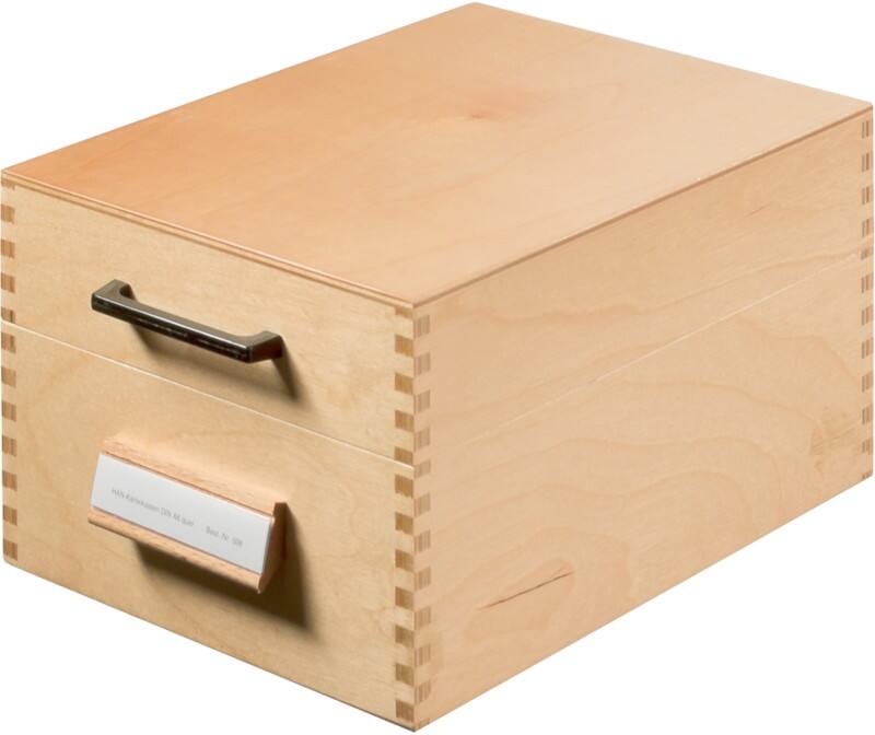 HAN Karteikartenbox DIN A6 Holz, Metall 900 Karten Hellbraun