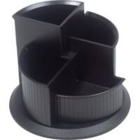 Helit Stifteköcher Linear H6390595, schwarz, Ø x H 150x112 mm, drehbar, 4 Fächer