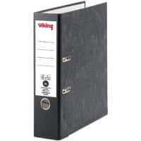 Viking Breit Ordner DIN A4 80 mm Schwarz 2 Ringe Pappkarton Wolkenmarmor Hochformat Recycled