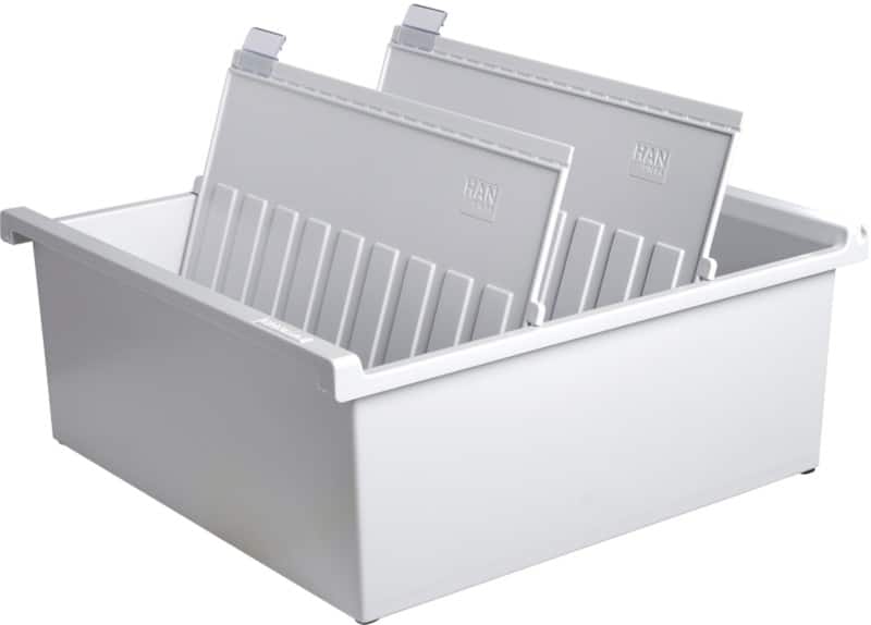 HAN Karteikartenbox DIN A4 1300 Karten Lichtgrau 32,2 x 34,6 x 13,8 cm