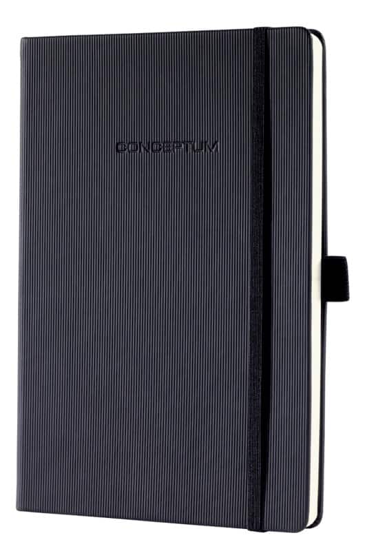 Sigel Conceptum A5 Gebunden Schwarz Hardcover-Notizbuch Kariert 97 Blatt