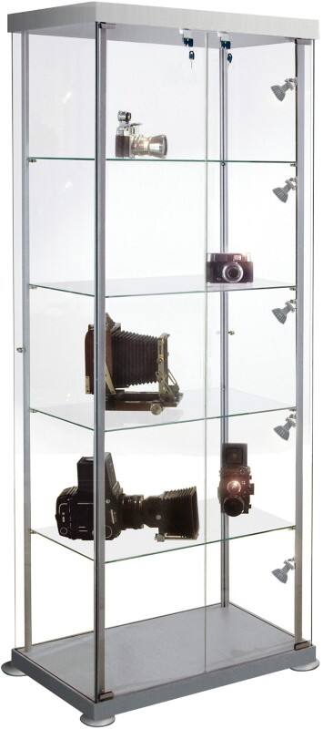Kerkmann Vitrine Expoline Silber 850 x 425 x 1.800 mm