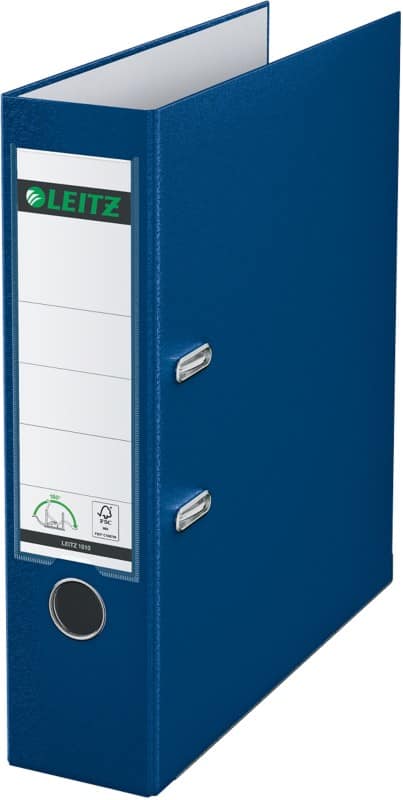 Leitz 180° Ordner Breit DIN A4 82 mm Blau 2 Ringe 1010 Kunststoff Glatt Hochformat