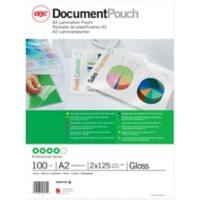 GBC Document Laminierfolien DIN A2 Glänzend 125 Mikron (2 x 125) Transparent 100 Stück