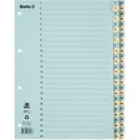 Biella 1 bis 52 Zahlenregister DIN A4 Blau, Gelb 52-teilig 4 Löcher 0462445.00 52 Blatt