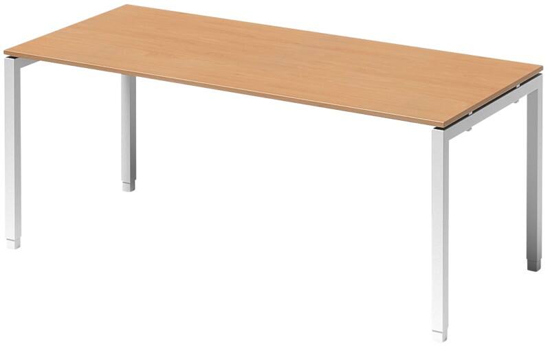 Bisley Cito Höhenverstellbar Schreibtisch Buche 4 Metallfüße 1.800 (B) x 800 (T) x 740 (H) mm MFC (Melaminbeschichtete Spanplatte), Stahl