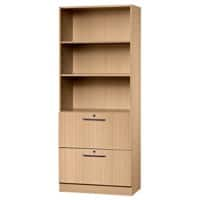 Hammerbacher Matrix Melaminharzbeschichtete Spanplatte Aktenschrank 2 Fachböden 800 x 420 x 2.004 mm Buche