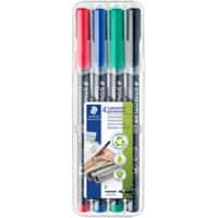 STAEDTLER Lumocolor 318 OHP-Marker Fein Rundspitze 0,6 mm Farbig sortiert Nachfüllbar 4 Stück