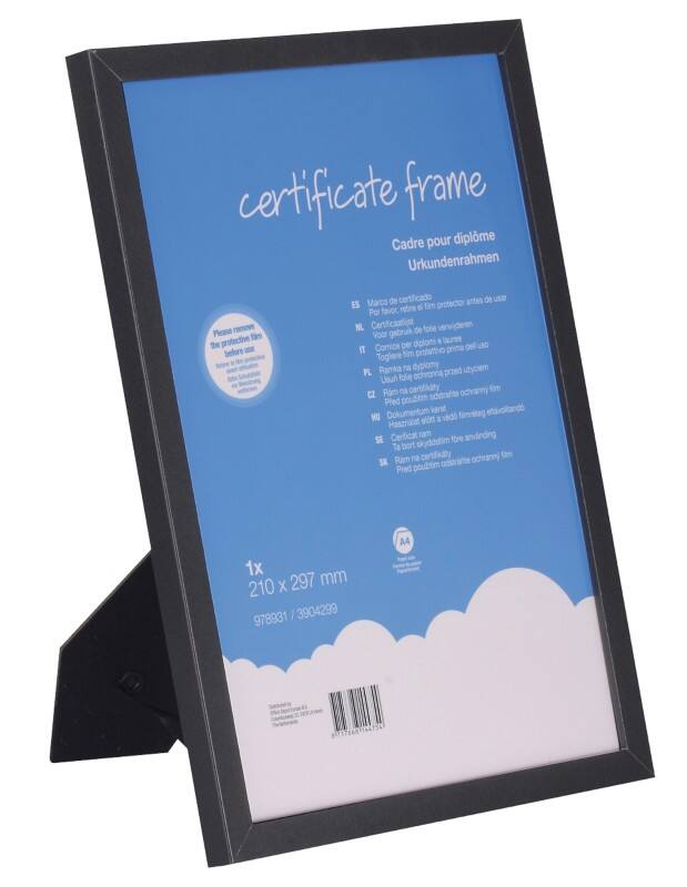Viking Certificate Frame DIN A4 Bilderrahmen Schwarz Holz 3904299 21 (B) x 29,7 (H) cm