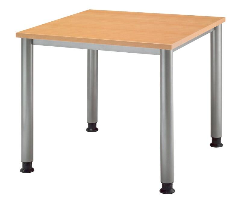 Hammerbacher H-Serie Schreibtisch Quadratisch Buche 4 Füße 800 (B) x 800 (T) x 760 (H) mm Melaminharzbeschichtete Spanplatte