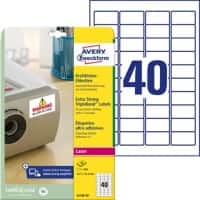 AVERY Zweckform L6140-20 Kraftkleber-Etiketten DIN A4 Weiß 45,7 x 25,4 mm 20 Blatt à 40 Etiketten