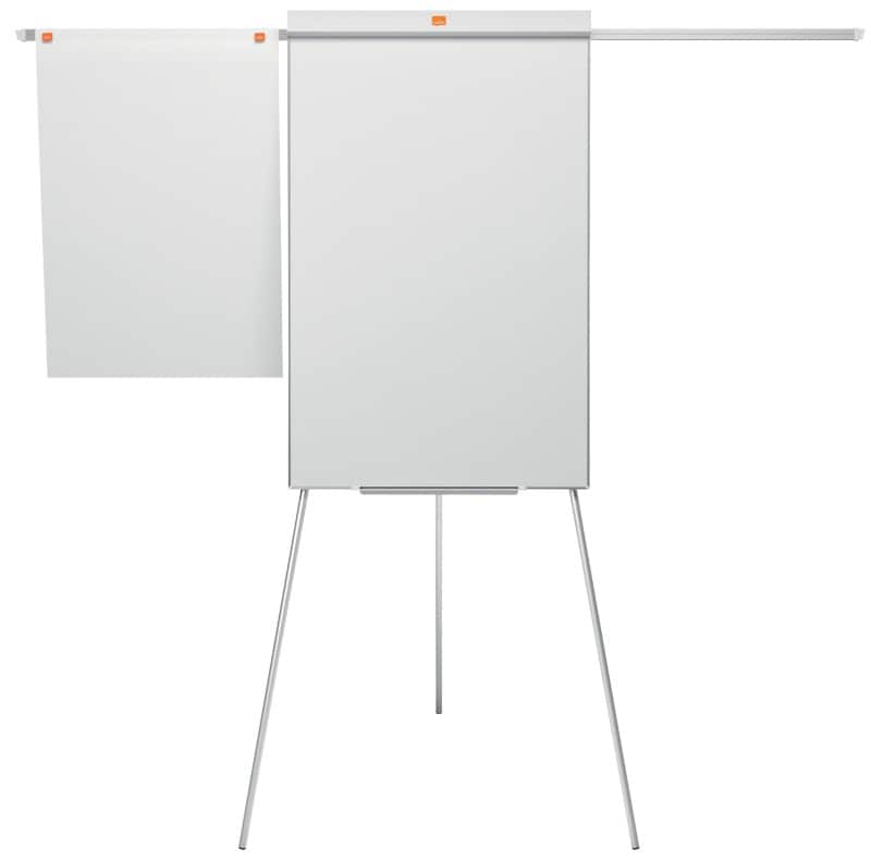 Nobo Impression Pro Flipchart Magnetisch Dreibeinstativ Ausklappbare Verlängerungsarme Nano Clean Stahl Weiß 68,5 x 185 cm