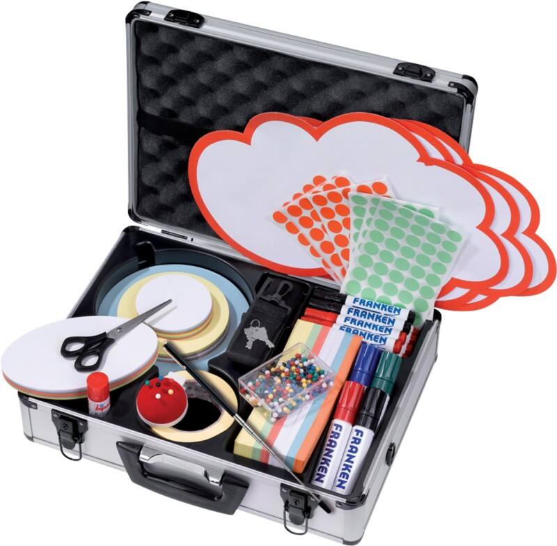 Franken Compact Moderationskoffer 43 x 12 cm Aluminium Silber 2220 Stück