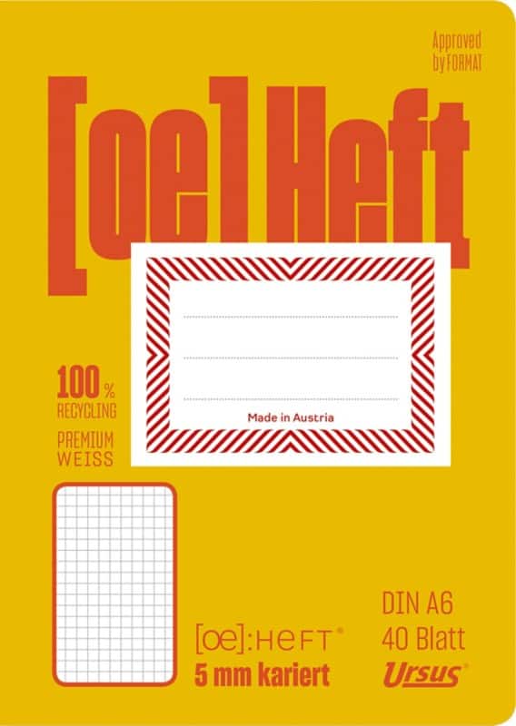 Ursus OE Schulheft A6 40 Blatt 80g/qm 5mm kariert