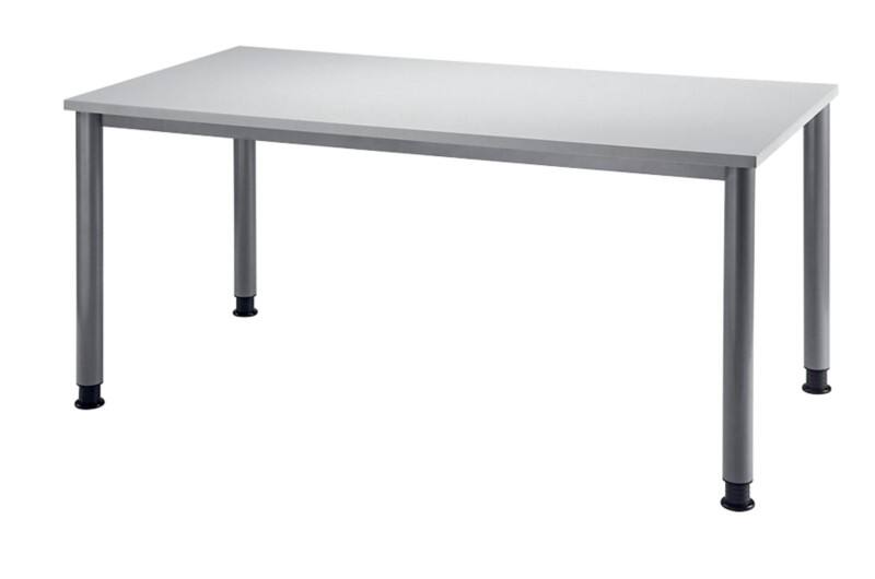 Hammerbacher Matrix Schreibtisch Rechteckig Grau, Silber 4 Füße 1.600 (B) x 800 (T) x 810 (H) mm Aluminium, Holz, Kunststoff, Spanplatte