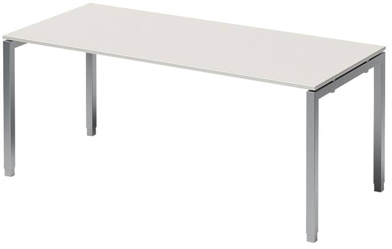Bisley Cito Höhenverstellbar Schreibtisch Hellgrau 4 Metallfüße 1.800 (B) x 800 (T) x 740 (H) mm MFC (Melaminbeschichtete Spanplatte), Stahl