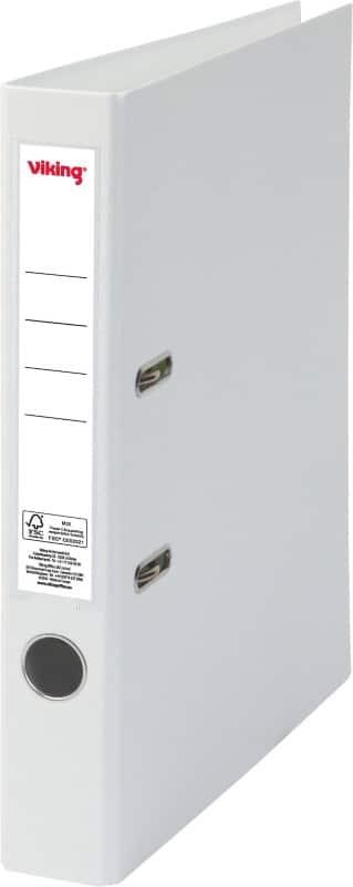 Viking Premium Ordner Schmal DIN A4 50 mm Weiß 2 Ringe Kunststoff Matt Hochformat