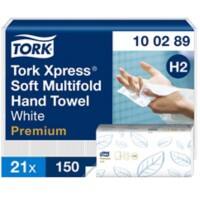 Tork Xpress Premium Falthandtücher H2 M-falz Weiß 2-lagig 100289 21 Stück à 150 Blatt