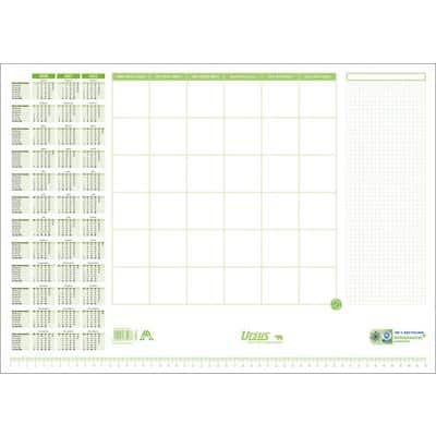 Ursus Schreibunterlage mit 3-Jahres-Kalendarium und Wochenplan 52 x 5 x 37,5 cm 30 Blatt Weiß