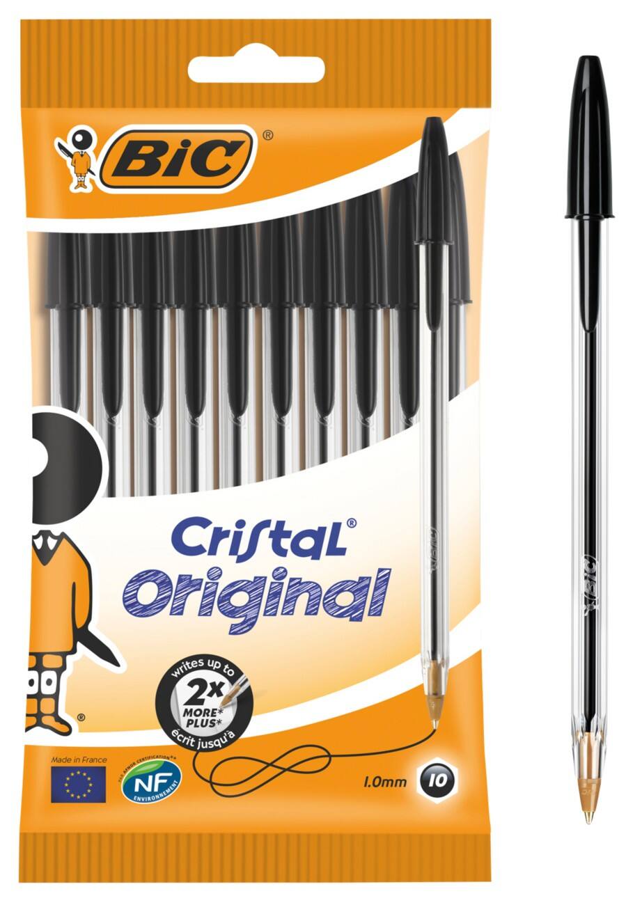 BIC Kugelschreiber Cristal Original 0.4 mm Schwarz 10 Stück