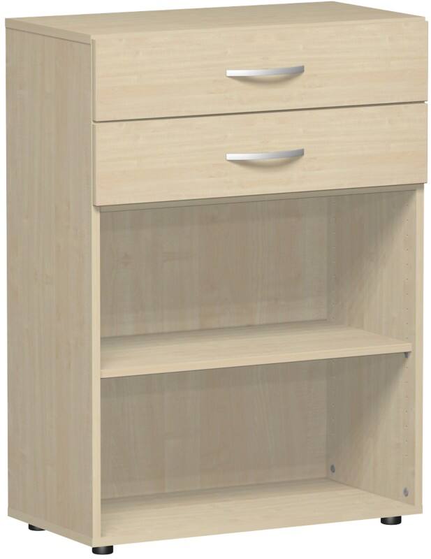 Geramoebel Speed Office Melaminharzbeschichtete Spanplatte Regal 3 Fachböden 800 x 420 x 1.104 mm Braun Ahorn