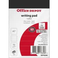 Office Depot A7 Oben gebunden Papierumschlag Notizblock Liniert Mikroperforiert 100 Blatt Packung à 10 Stück