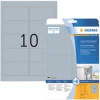 HERMA Typenschildetiketten 4223 Silber DIN A4 96 x 50,8 mm 25 Blatt à 10 Etiketten